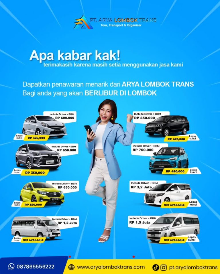 Sewa Mobil di Lombok Murah dan Terpercaya – Nikmati Liburan Tanpa Ribet!