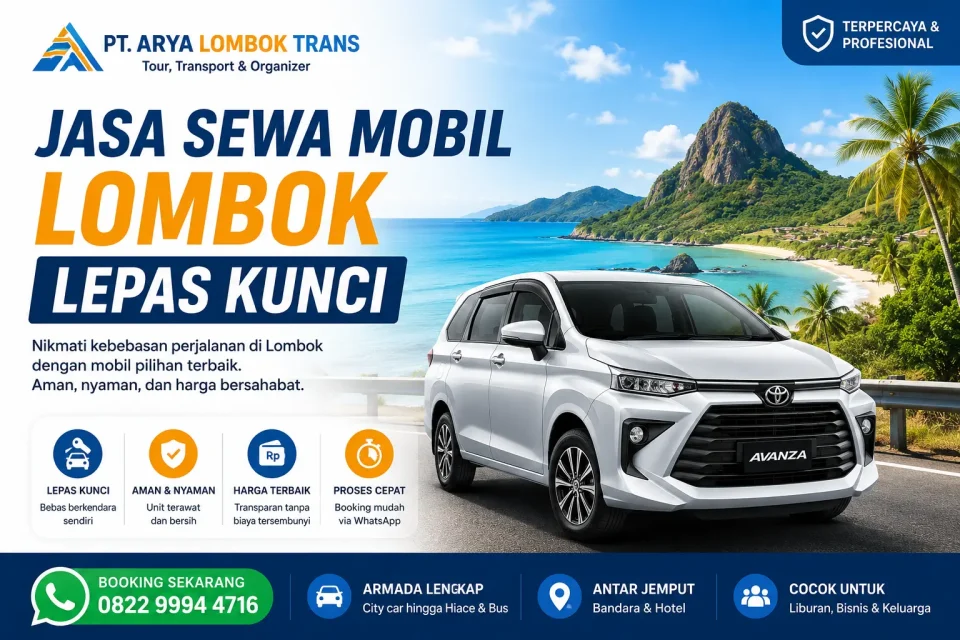 jasa sewa mobil Lombok lepas kunci
