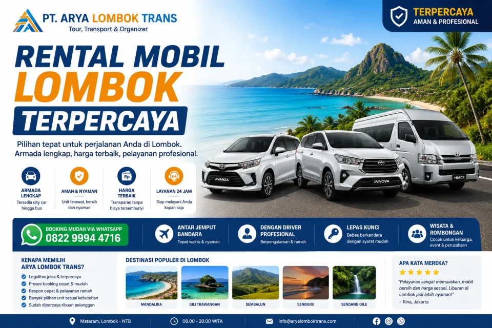 Rental Mobil Lombok Terpercaya