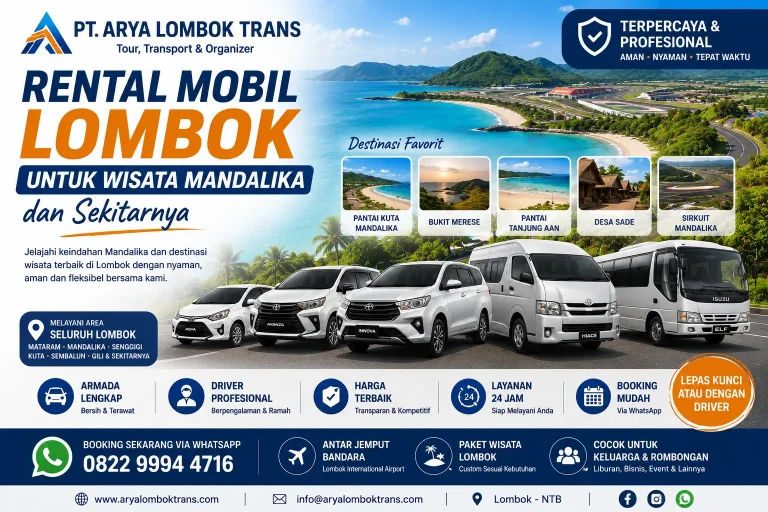Rental Mobil Lombok untuk Wisata Mandalika dan Sekitarnya